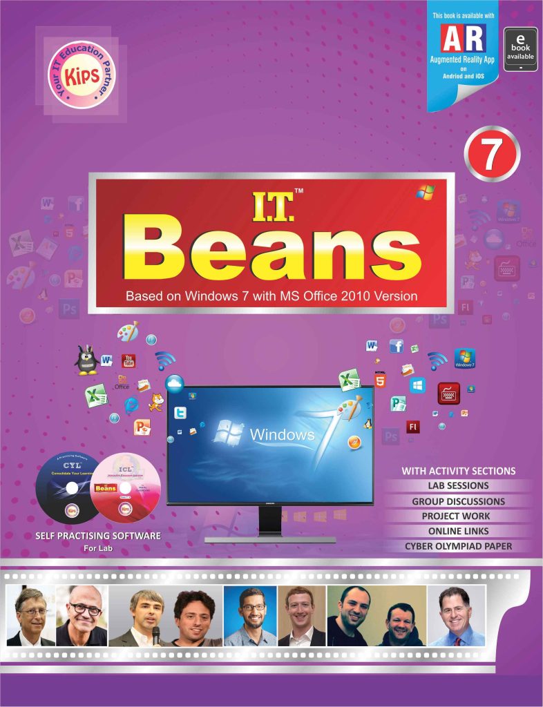 Kips Learning IT Beans Based On Windows 7 With MS Office 2010 Version Textbook for Class 7