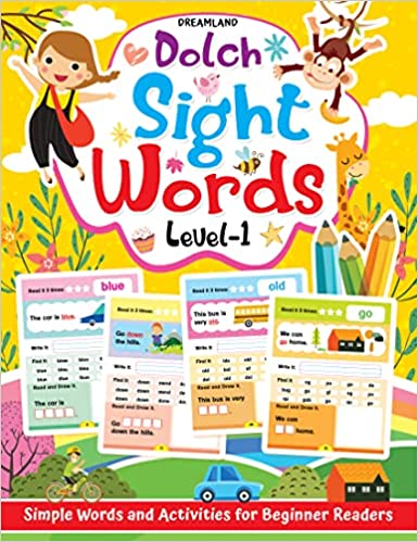Dreamland Dolch Sight Words Level 1- Simple Words and Activities for Beginner Readers