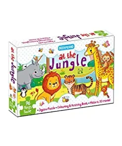 Dreamland At the Jungle Jigsaw Puzzle for Kids – 96 Pcs | With Colouring & Activity Book and 3D Model