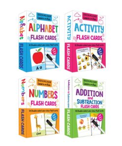 Dreamland Flash Cards Pack-  Alphabet, Numbers, Addition and Subtraction, Activity, 120 Flash Cards with Free Pen