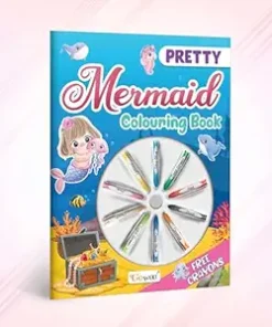 Gowoo Pretty Mermaid Colouring Book (with Free Crayons)