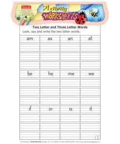 Scholar Hub Concept Development Worksheet Two and Tree Latter Words