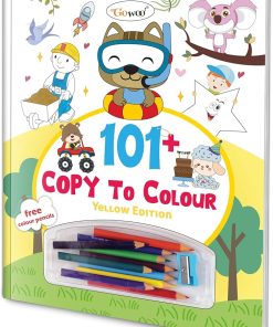 Gowoo 101 Copy to Colour Yellow Edition (with free Pencil Colour and Sharpener)