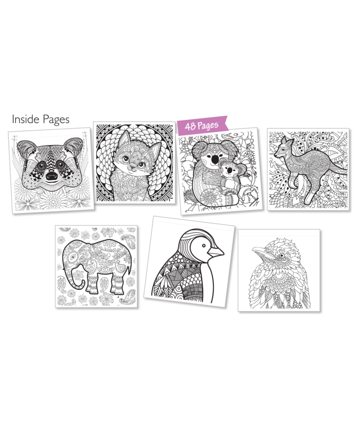 Hello Book Mandala Animal Adult Colouring Pad Book - Image 2
