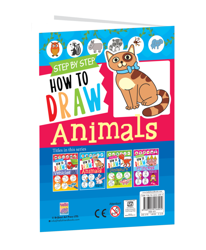 Hello Book Step By Step How to Draw Animals (Easy Step to Colour the Images for Kids) - Image 4