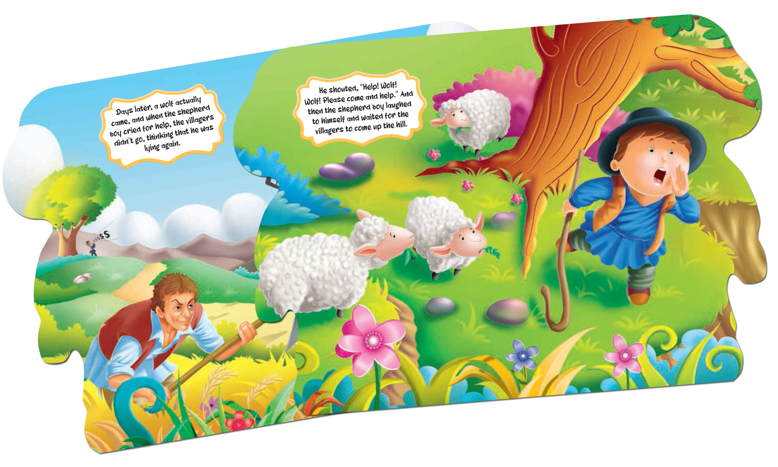 Hello Book The Boy Who Cried the Wolf Story Book (Die Cut Board Book) - Image 2