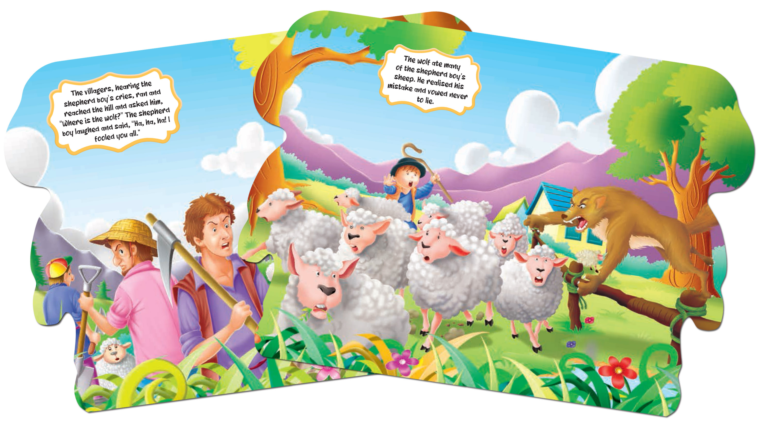 Hello Book The Boy Who Cried the Wolf Story Book (Die Cut Board Book) - Image 3