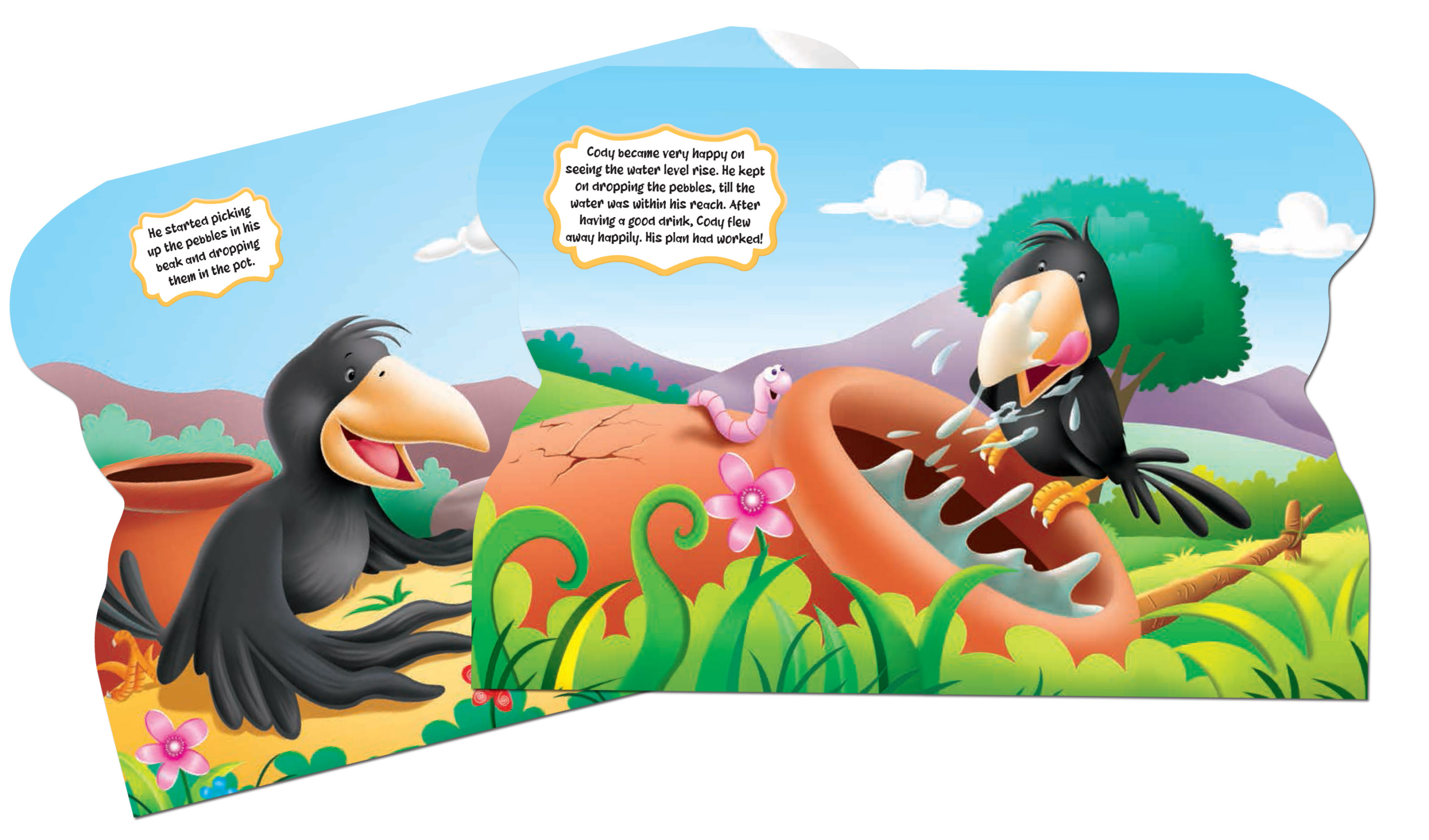 Hello Book The Thirsty Crow Story Book (Die Cut Board Book) - Image 2