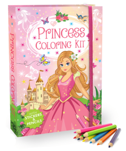 Hello Book Princess Colouring Kit (with Stickers & Pencils)