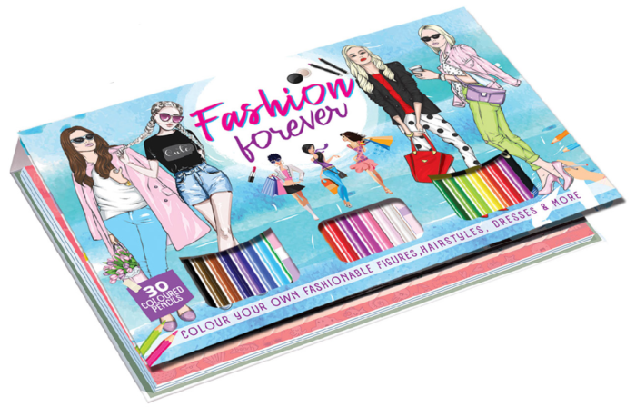 Hello Book Fashion Forever Art Kit (Colour Your Own Fashion Figures, Dresses, Hairstyles and More)