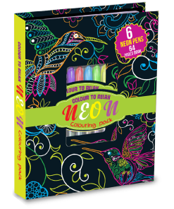 Hello Book Colour to Relax Neon Colouring Pack