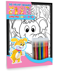 Hello Book 3D Velvet Board Elephant (Little Pad Colouring)