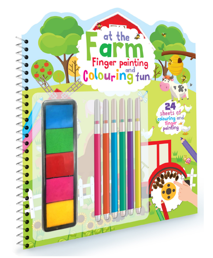 Hello Book Farm Finger Painting & Colouring Fun