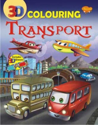 Manoj Transport 3D Colouring Book (Includes 3D Glasses)