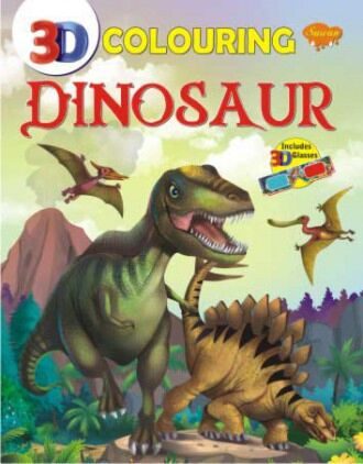 Manoj Dinosaur 3D Colouring Book (Includes 3D Glasses)