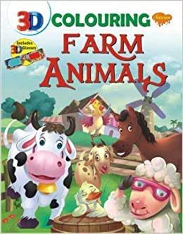 Manoj Farm Animals 3D Colouring Book (Includes 3D Glasses)
