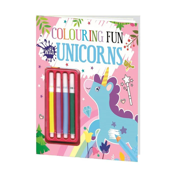 Hello Book Colouring Fun with Unicorns (with Sketch Pens)