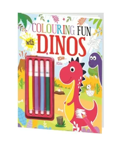 Hello Book Colouring Fun with Dinos (with Sketch Pens)