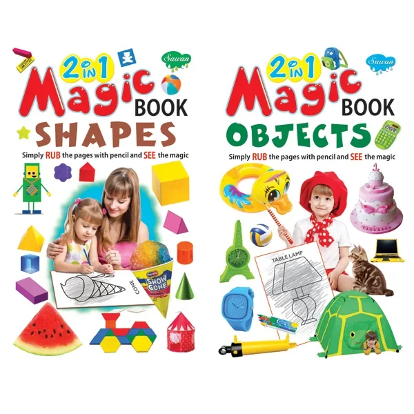 Manoj 2 in 1 Magic Shapes & Objects Book (Simply Rub the Pages with Pencil and See the Magic)