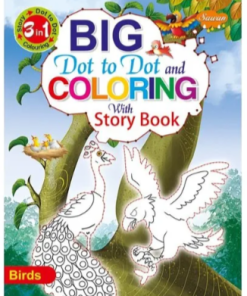 Manoj 3 IN 1 Big Dot to Dot and Colouring with Story Book Birds