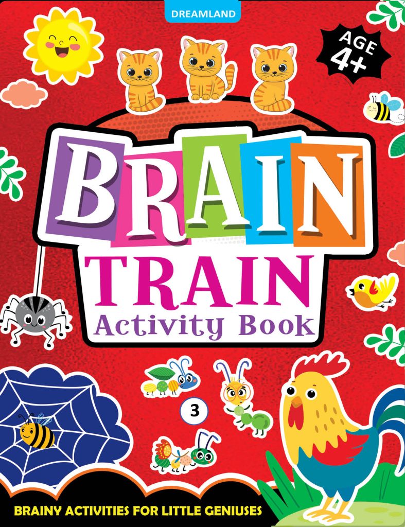 Dreamland Brain Train Activity Book for Kids Age 4+ - With Colouring Pages, Mazes, Puzzles and Word searches Activities