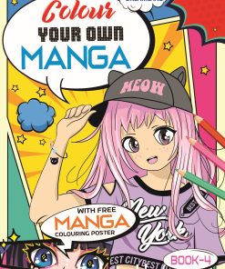Dreamland Colour Your Own Manga Book 4 with Manga Colouring Poster for Kids Age 4+