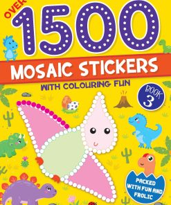 Dreamland 1500 Mosaic Stickers Book 3 with Colouring Fun  - Sticker Bok for Kids Age 4 - 8 years