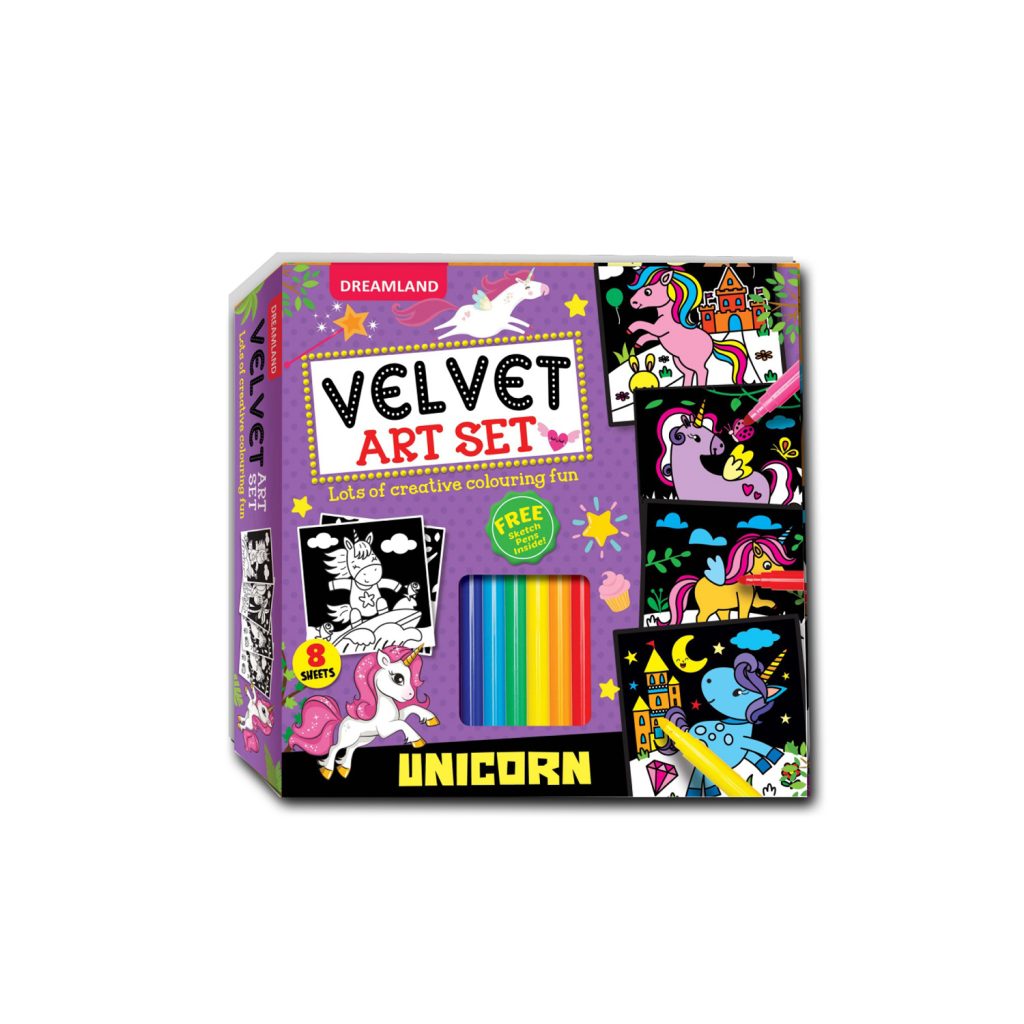 Dreamland Unicorn - Velvet Art Set With 10 Free Sketch Pens