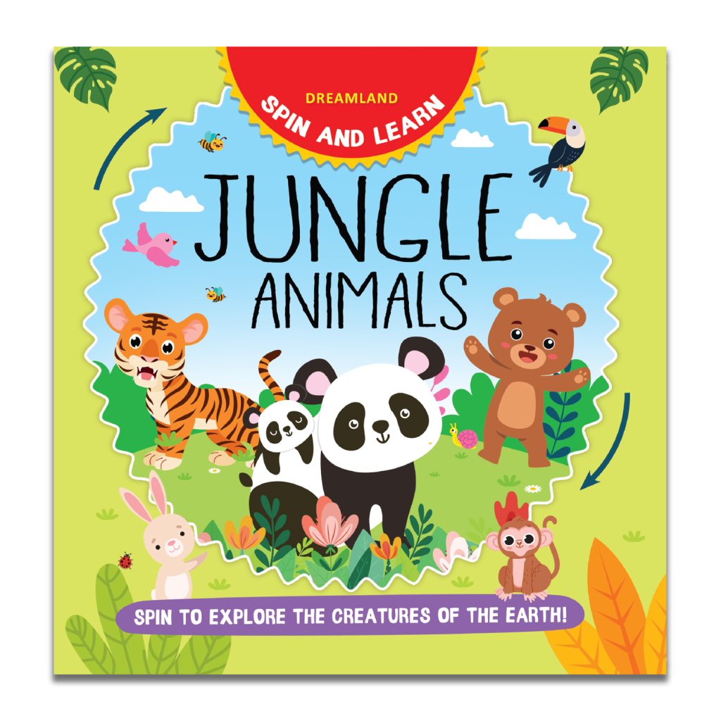 Dreamland Spin and Learn Jungle Animals (A Fun and Interactive Activity Book with Spinning Dial for Kids Ages 2–6)