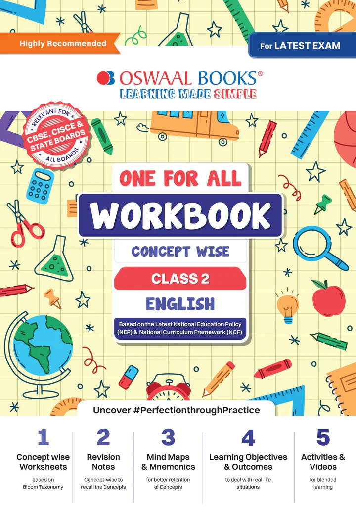 Oswaal One For All Workbook Concept Wise English for Class 2