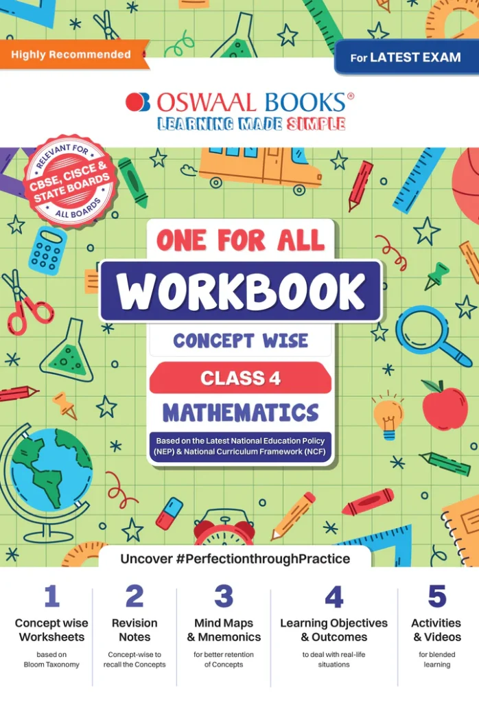 Oswaal One For All Workbook Concept Wise Mathematics for Class 4