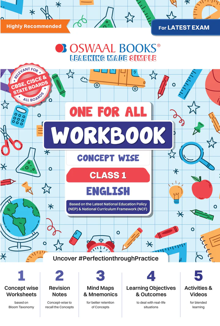 Oswaal One For All Workbook Concept Wise English for Class 1