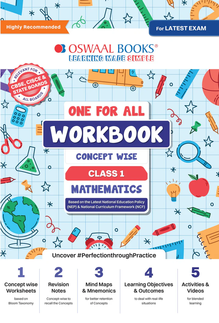Oswaal One For All Workbook Concept Wise Mathematics for Class 1