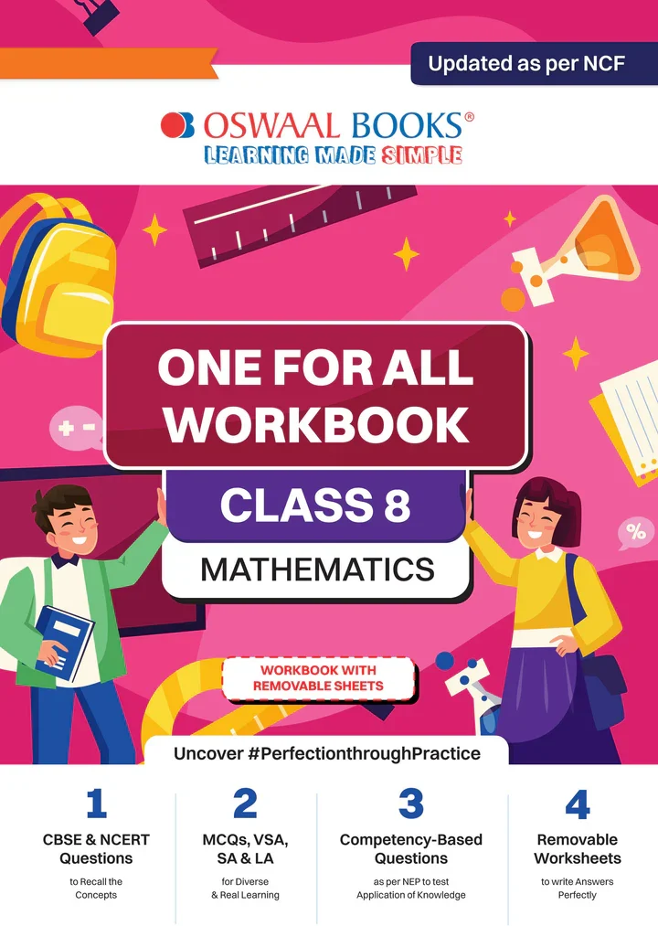 Oswaal One For All Workbook Concept Wise Mathematics for Class 8
