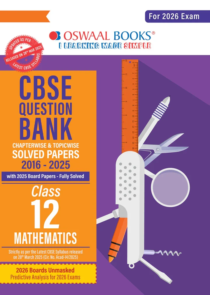Oswaal CBSE Question Bank Chapterwise and Topicwise Solved Papers Class 12 Mathematics For Exam 2026