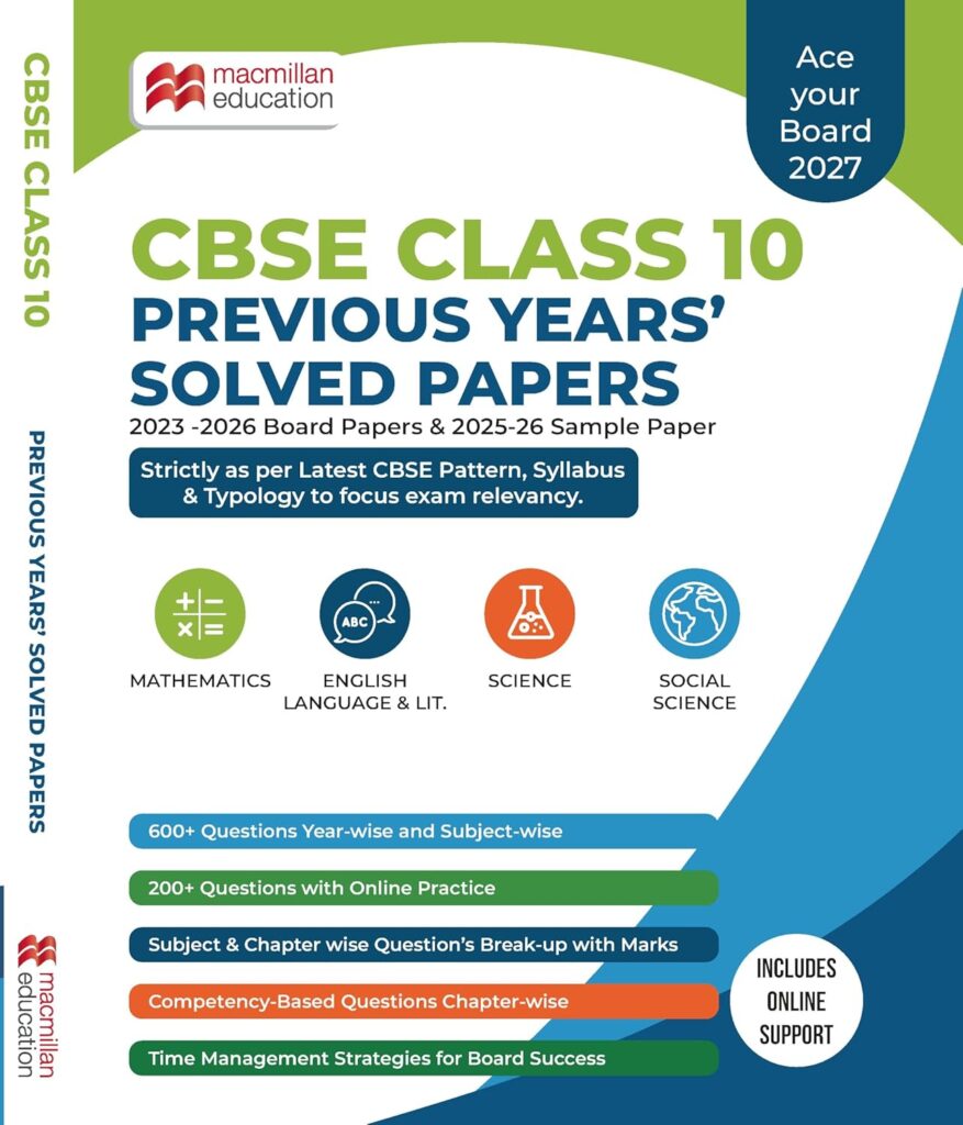Macmillan CBSE Previous Years Solved Papers for Class 10