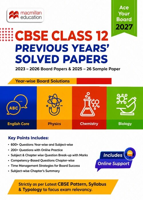 Macmillan Education CBSE Class 12 Previous Years' Solved Papers (2023–2026) & Sample Paper (2025–26) | Board Exam 2027